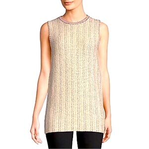 THEORY Sweater Sleeveless Meenaly Speckle Top Knit Tank Career Shirt P Small